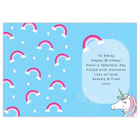 Personalised Unicorn Birthday Card Extra Image 1